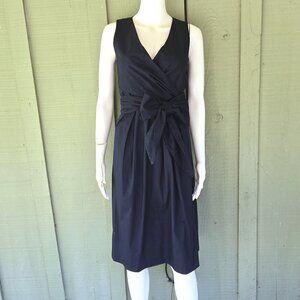 J by J Crew Wrap Front Tie Dress Navy Blue Sz 00